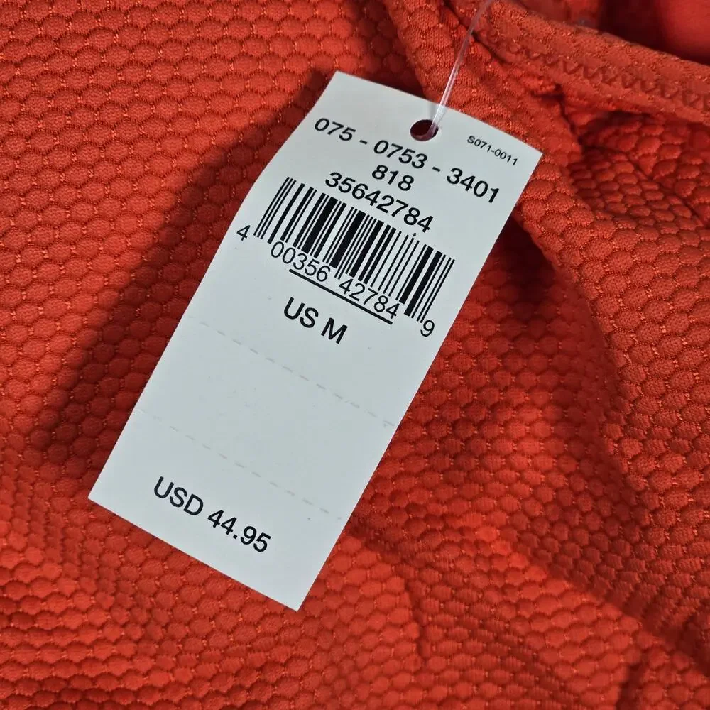 Aerie Textured Orange Scoop‎ Neck Bikini Top M NWT